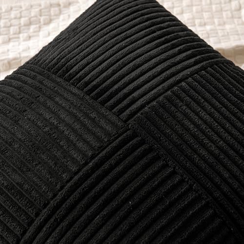 MIULEE Black Decorative Throw Pillow Covers for Couch 22x22 Inch - Image 2