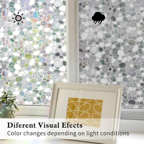 JAYONG Stained Glass Rainbow Window Privacy Film with Kit, 17.5''x78.7'' - Image 5