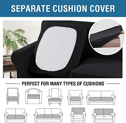 H.VERSAILTEX Stretch Sofa Covers for Cushion Couch Covers for Living Furniture Slipcovers (Base Cover Plus Seat Cushion Covers) Feature Upgraded Thicker Jacquard Fabric - Image 5