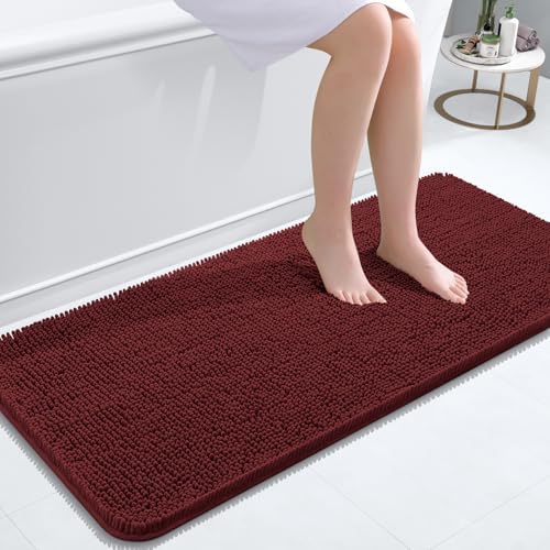 OLANLY Bathroom Runner Rugs 47x20, Extra Soft Absorbent Chenille Bath Rugs by OLANLY