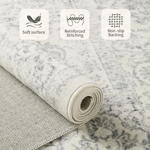 Rugxara 6x9 Washable Grey Area Rug for Living Room - Image 5