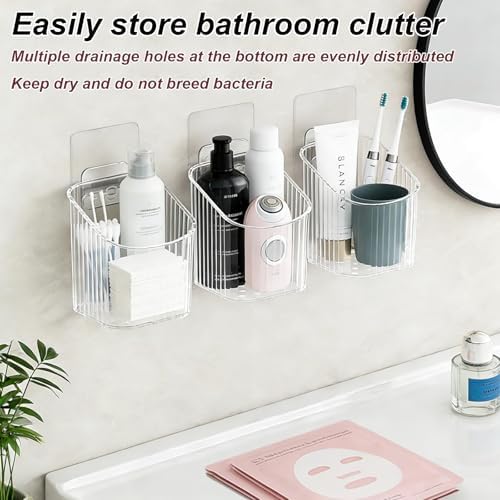 4 PCS Wall Mounted Storage Racks, Storage Containers, for Bathroom - Image 6