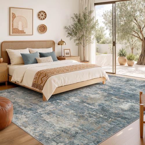 Nakagishi Boho 5x7 Area Rug Living Room Rugs Machine Washable Blue - Image 6