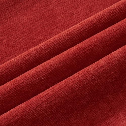MIULEE Red Chenille Couch Euro Throw Pillow Covers, 22x22 - Image 2