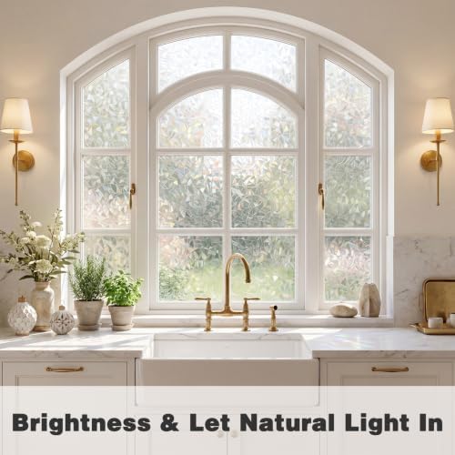 Stained Glass Window Privacy Film, 3D Rainbow Static Cling, Non-Adhesive UV Blocking Vinyl Sticker for Home, Bathroom & Door Heat Control35.4 X78.7 - Image 5