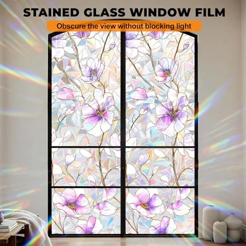 Window Privacy Film Frosted Glass Window Sticker Window Film Static Glass Cling Tint Non-Adhesive for Home Door Decorative Frosting Cover 17.5 X 78.7 inch - Image 2
