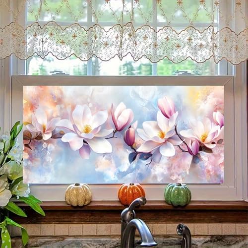 HOMETITUTE Rainbow Flowers Privacy Window Film 39.3x17.7 Inch PVC - Image 6