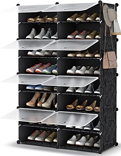 HOMIDEC Shoe Rack Organizer 32 Pair Modular Shoe Storage Cabinet for Closet by DecorateYourHome