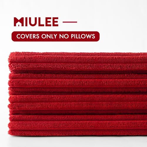 MIULEE Soft Corduroy Decorative Throw Pillow Covers Christmas Red 18x18 - Image 6