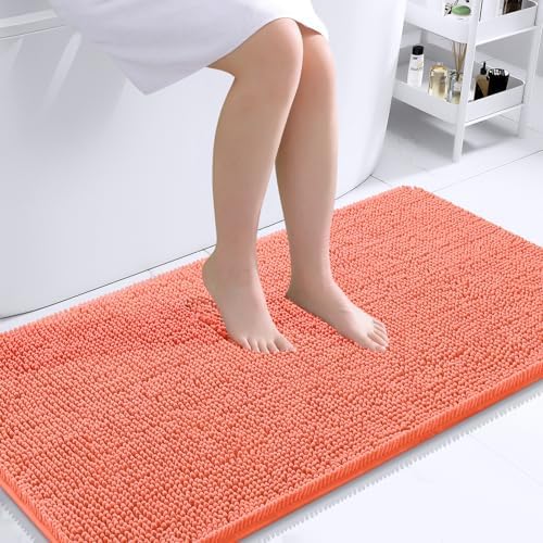 OLANLY Bathroom Runner Rugs 40x24, Extra Soft Absorbent Chenille Bath Rugs by OLANLY