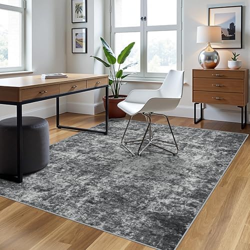 4x6 Area Rugs for Living Room Washable Bedroom Dining Room Black Grey - Image 3