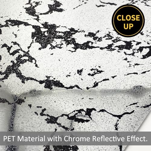 LiveInUrban Vintage Foxed Paint Antique Chrome Reflective Style Wallpaper, Grunge Peel and Stick Contact Paper for Wall Furniture Vanity Dresser Home Decor, 15.35"x39.37" - Image 2