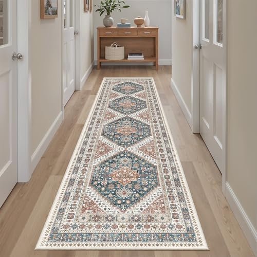 Madane Hallway Runner Rug 2x8 Washable Kitchen Rugs Non-Slip, Navy Blue - Image 4