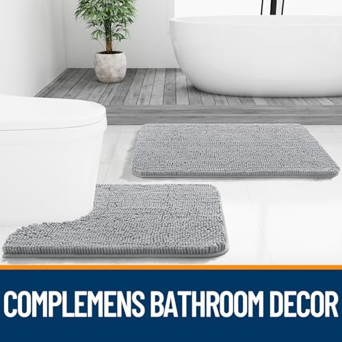OLANLY Bathroom Runner Rugs 47x20, Extra Soft Absorbent Chenille Bath Rugs - Image 7
