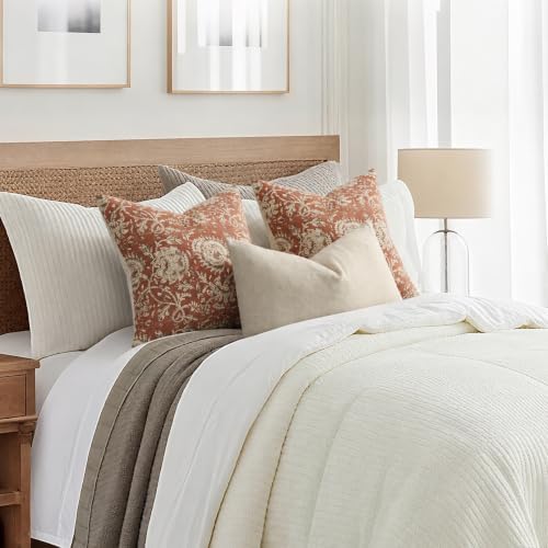 Fall Pillow Covers 18x18 Set of 2 Printed Floral Throw Pillows Farmhouse Pillow Cases Vintage Decorative Cushion Covers Fall Decorations for Couch Sofa Chair Bed Living Room, Rust - Image 6