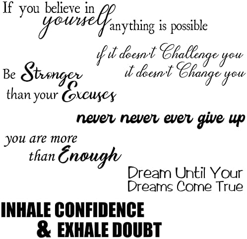 7 Pcs Inspirational Vinyl Wall Decals, Positive Affirmations Wall Decor by Zonon