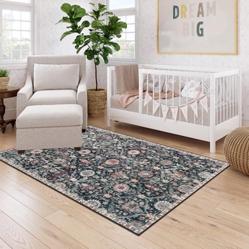 Lahome Moroccan Washable Rugs for Living Room, 4x6 Rug for Bedroom Non-Slip - Image 5