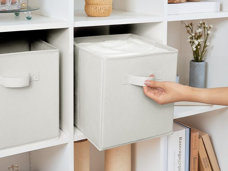 Cupic Cupid 6-Pack 11x11 Storage Cubes, Storage Organizer Bins, Beige - Image 4
