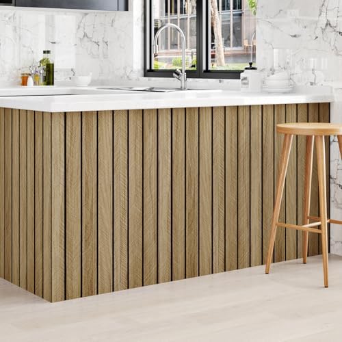 Herringbone Wood Panels for Wall Brown 3D Wall Panels 24"x196" | Self Adhesive Acoustic Wood Slat Paneling Shiplap Peel And Stick Wallpaper Fluted Wooden Contact Paper for Bedroom Cabinet - Image 6