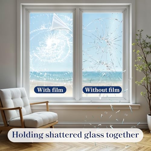 Qualsen Window Security Film and Safety Premium 4 Mil Clear 11.8'' x 78.7'' - Image 2