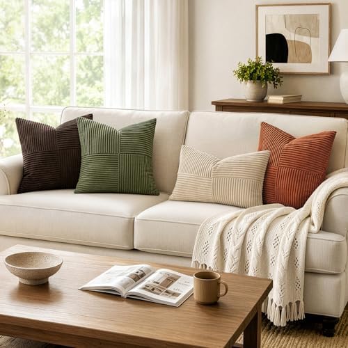 MIULEE Dark Brown Decorative Throw Pillow Covers for Couch 18x18 Inch - Image 5