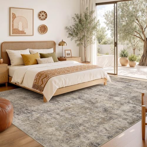 Nakagishi Boho 10x12 Area Rug Living Room Rugs Machine Washable Brown Grey - Image 6