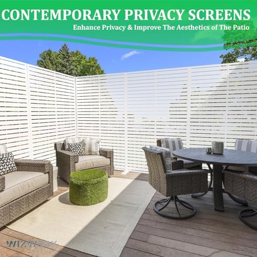 6FT Metal Privacy Screen Outdoor Privacy Panel and Garden Divider, Weather-Resistant Freestanding Panel with Stand, Durable Steel for Patio, Garden, Balcony & Backyard - Image 5