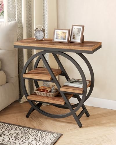 LITTLE TREE Industrial End Table, Narrow Side Table - Image 4