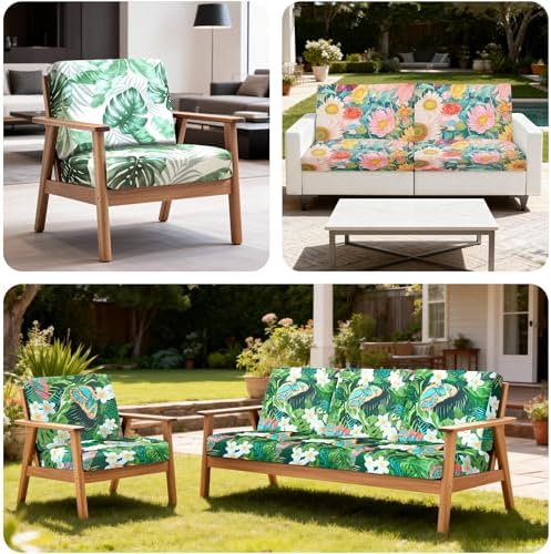 4 Pcs Outdoor Cushion Covers, Patio Sofa Cushion Covers Replacement - Image 5