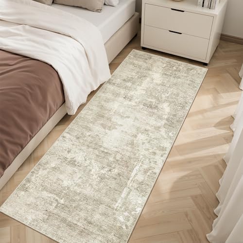 Soalmost Abstratc Runner Rug 2x6 Kitchen Hallway Runners Beige/Gray - Image 3