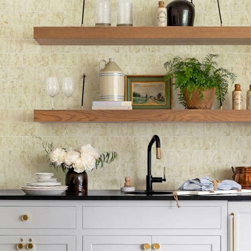 Vamos Tile 100-Piece Peel and Stick Backsplash Seamless Tile,3''x6'' Textured Beige Travertine with White Grout PVC Subway Tile,Stick on Backsplash for Kitchen/Bathroom/Laundry Room - Image 6