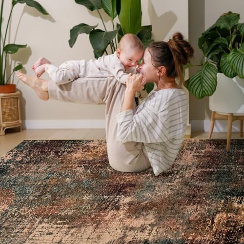 Toneed Washable 5x7 Area Rug with Non-Slip Backing for Living Room - Image 4