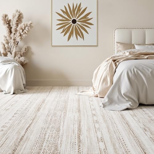 8x10 Area Rugs for Living Room Machine Washable Rug Distressed Indoor Carpet Neutral Moroccan Boho Rug Ultra Soft Area Rug for Bedroom Dining Room Playroom Office, Light Brown - Image 4