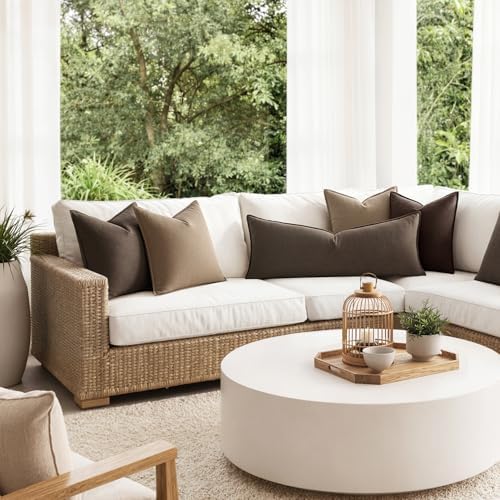 MIULEE Decorative Linen Lumbar Pillow Cover 14x36 Inch Dark Coffee - Image 6