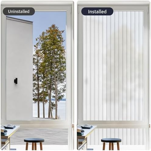 VELIMAX 4/5-Inch Reeded Glass Window Film, Frosted Glass Window Privacy Film, Non Adhesive Decorative Sticker for Bathroom Living Room Office 17.7 x 118 inches - Image 3