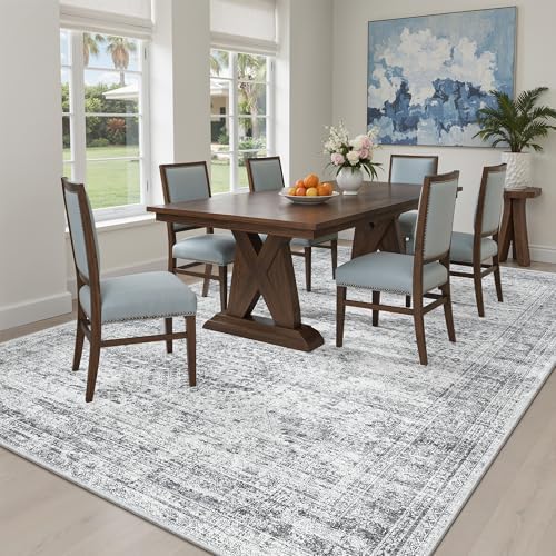 Soalmost 6x9 Area Rug for Living Room Washable Rugs Non-Slip Grey - Image 3