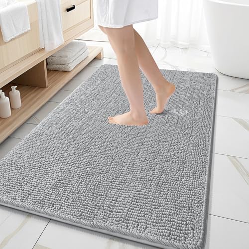 OLANLY Large Bathroom Rugs 59x35, Extra Soft Absorbent Chenille Bath Rugs by OLANLY