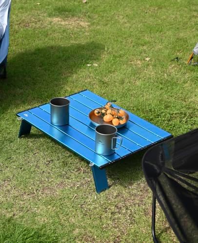 iClimb Ultralight Compact Mini Folding Alu. Table (Blue - L) - Image 2