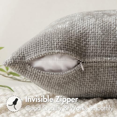 MIULEE Decorative Couch Throw Pillow Covers 20x20 Inch Light Gray 2 Pack - Image 5