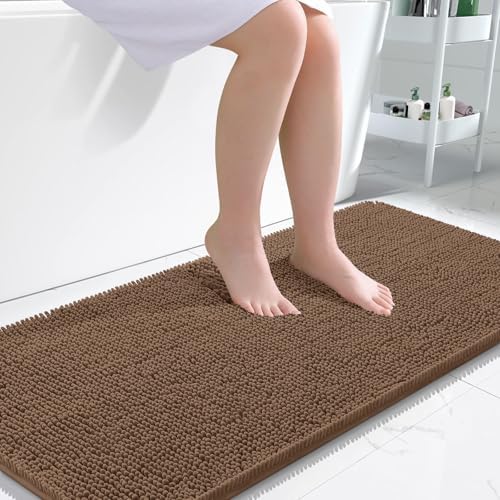 OLANLY Bathroom Runner Rugs 45x27, Extra Soft Absorbent Chenille Bath Rugs by OLANLY