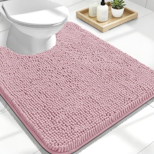 OLANLY Toilet Rugs U-Shaped 24x20, Soft Absorbent Chenille Contour Rugs by OLANLY