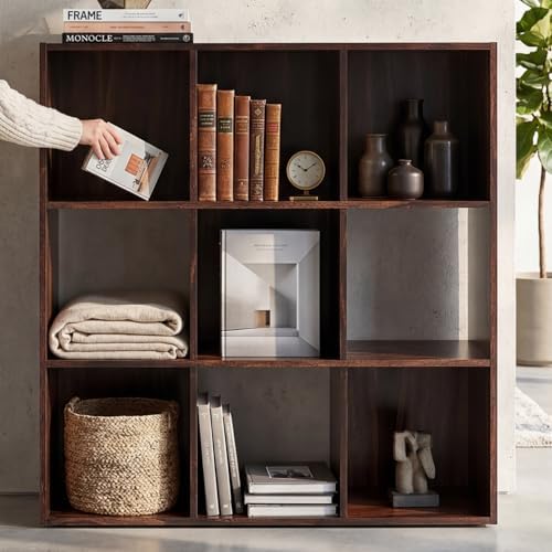 Signature Design by Ashley Glosmount 9 Cube Storage Organizer or Bookcase, Cherry & Light Brown - Image 2