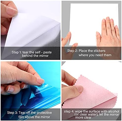 Zonon 10 Pieces Flexible Mirror Sheets Self Adhesive,7.9 X 7.9 Inches - Image 2