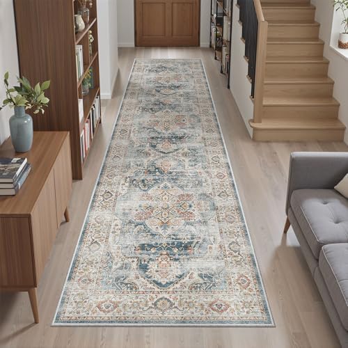 Madane Hallway Runner Rug 2x8 Washable Kitchen Rugs Non-Slip, Navy - Image 3