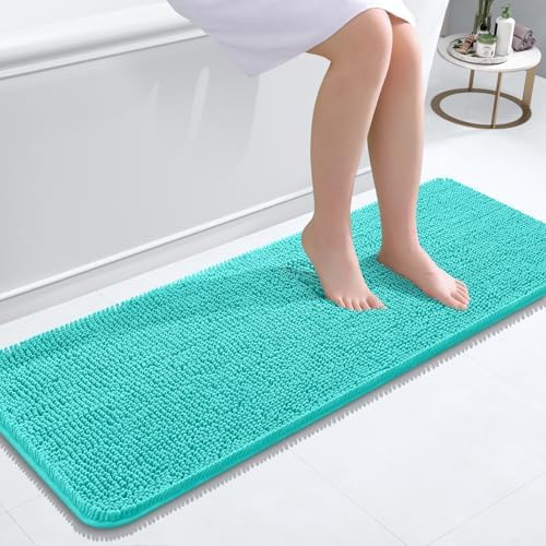 OLANLY Bathroom Runner Rugs 47x17, Extra Soft Absorbent Chenille Bath Rugs by OLANLY
