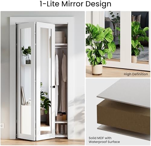 Bifold Doors 24 x 80, Bifold Mirror Closet Doors with Hardware Kit - Image 5
