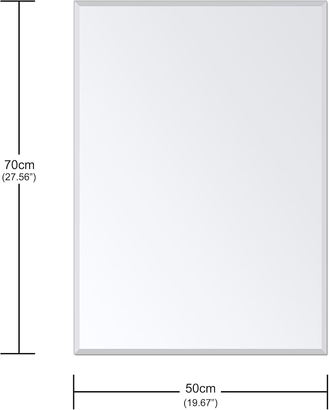 Frameless Wall Mirror Beveled Edge 28” x 20“ Bathroom Mirror for Over Sink - Image 4