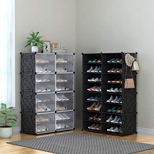 HOMIDEC Shoe Rack Organizer 32 Pair Modular Shoe Storage Cabinet for Closet - Image 7