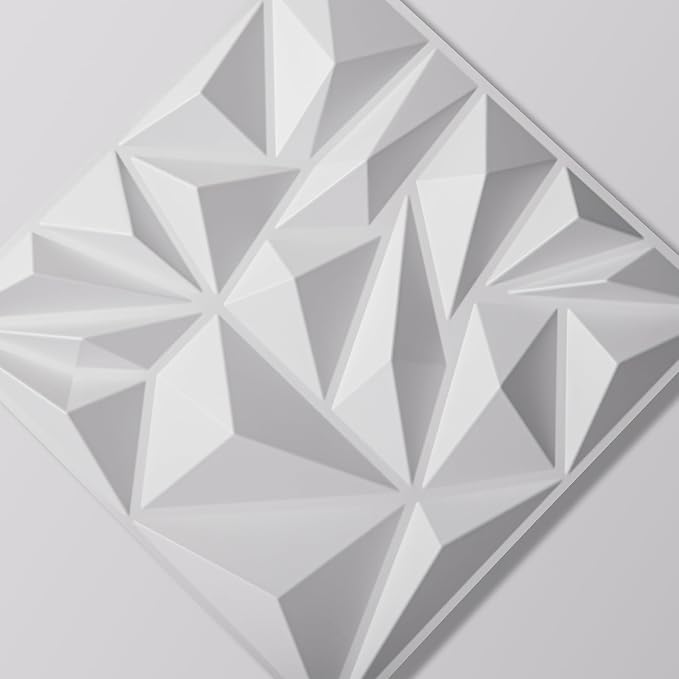 Art3d 33-Pack Modern Diamond Textured 3D Wall Panels, 12 x 12 in, White | Light PVC, Waterproof, Scratch Proof, Decorative Wall, Ideal for Home, Office & Commercial Spaces - Image 9