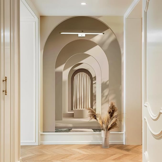 Zeeko 2 Panels Peel and Stick 3D Archway Wall Mural 59" Wx 98" H | Arch Door Mural Wallpaper Modern Neutral Nordic Removable Canvas Wall Art for Hallway Cafe Home Decor - Image 5